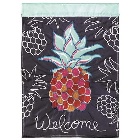 29 X 42 In Flag Double Applique Whimsy Pineapple Polyester Large